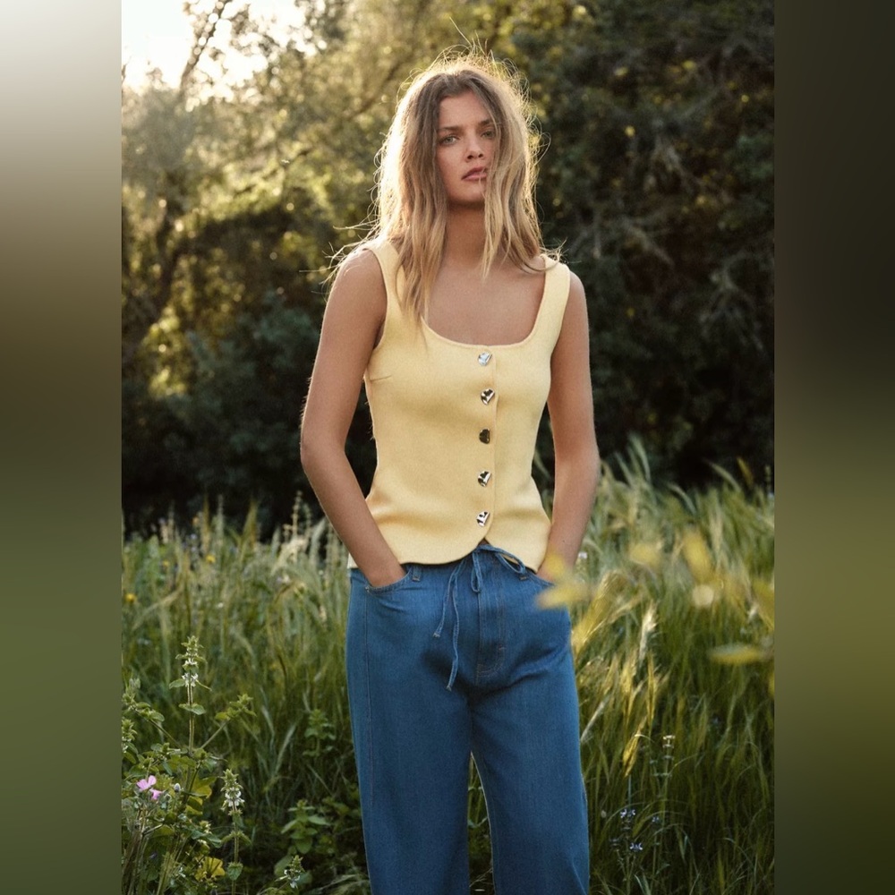 Zara Plain Knit Corset Top